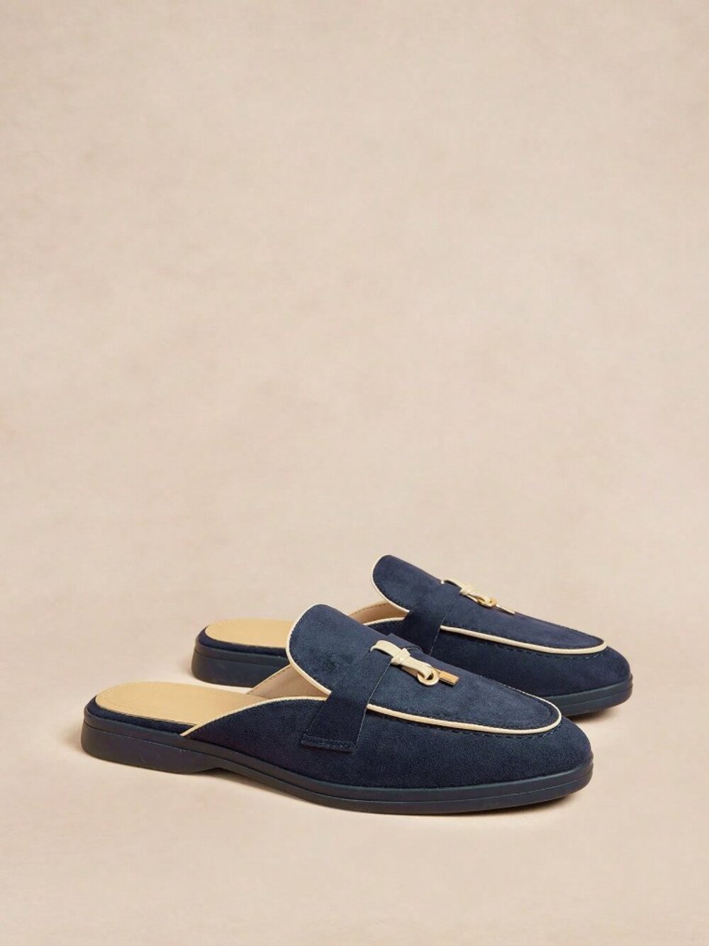 Blue Casual Women's Faux Suede Flat Mules - Picture 3 of 5